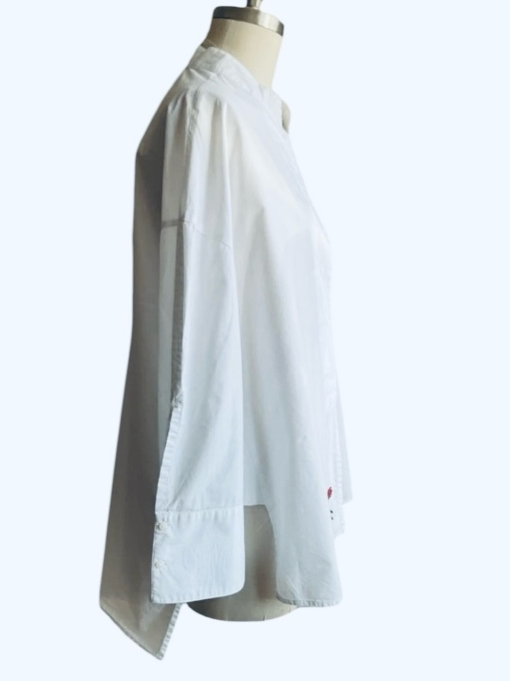 ZARA Jeweled Bug Blouse White Embroidered Oversized Smock Cotton Top Large NWT - Picture 7 of 10